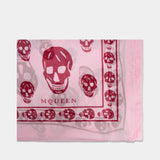 Écharpe Ca Skull - Alexander McQueen - Soie - Rose