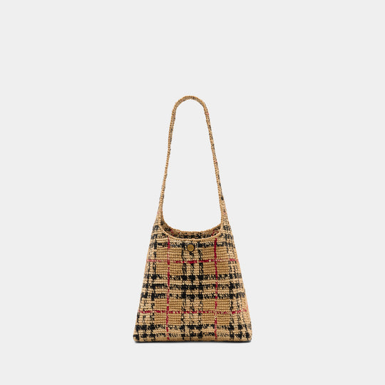 Sac Porté Épaule Ll Small Margate - Burberry - Raphia - Beige