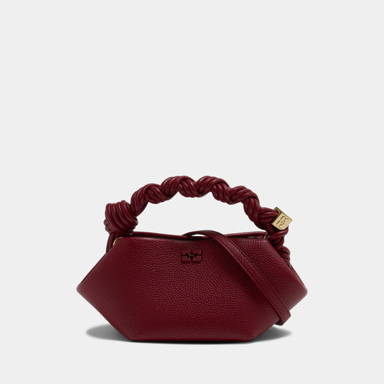 Sac À Main Bou Mini Grained - Ganni - Synthétique - Rouge