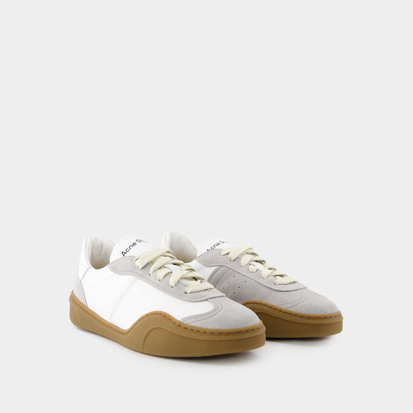 Sneakers Bars M - Acne Studios - Cuir - Blanc/Marron