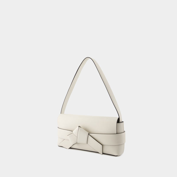 Sac Hobo Musubi Elongated - Acne Studios - Cuir - Blanc/Noir