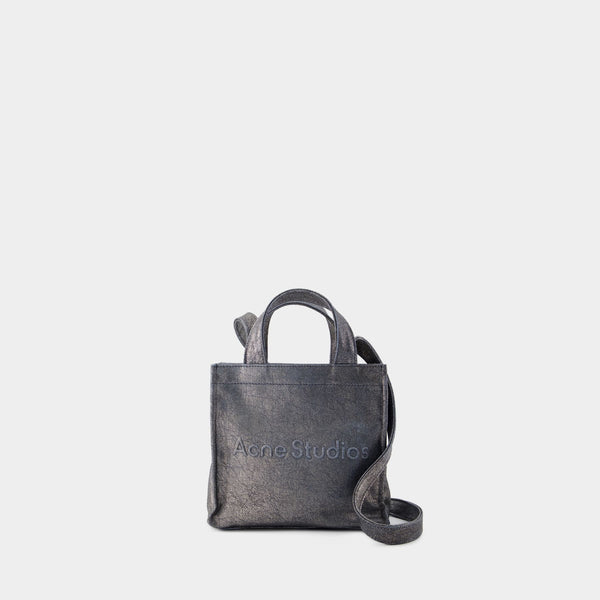 Cabas Mini Lunar - Acne Studios - Cuir - Argenté/Bleu