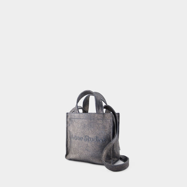 Cabas Mini Lunar - Acne Studios - Cuir - Argenté/Bleu