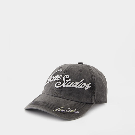 Casquette Carliy Tourist Logo - Acne Studios - Coton - Noir