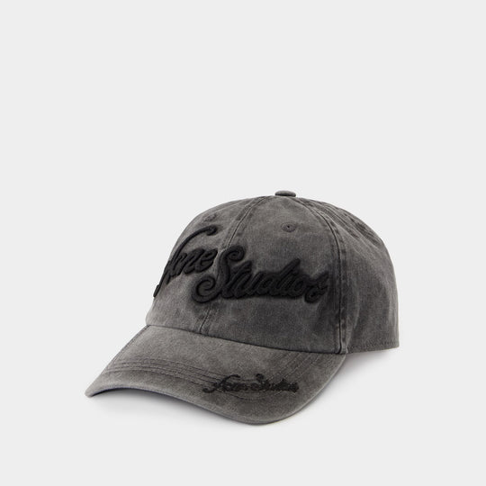 Casquette À Logo - Acne Studios - Coton - Gris Foncé
