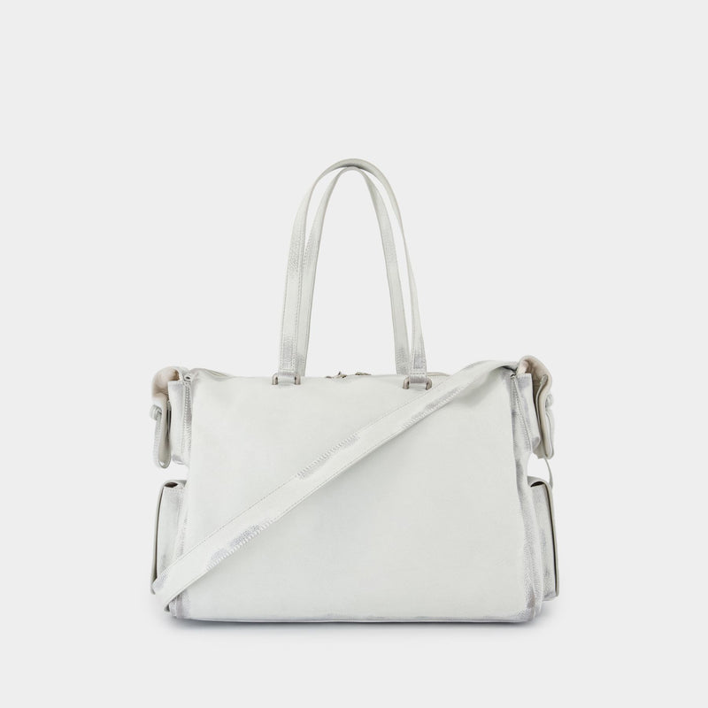 Sac Porté Épaule Multipocket - Acne Studios - Cuir - Blanc