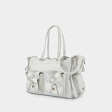 Sac Porté Épaule Multipocket - Acne Studios - Cuir - Blanc