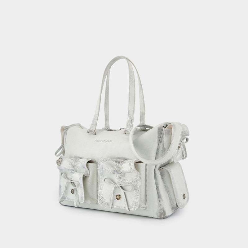 Sac Porté Épaule Multipocket - Acne Studios - Cuir - Blanc