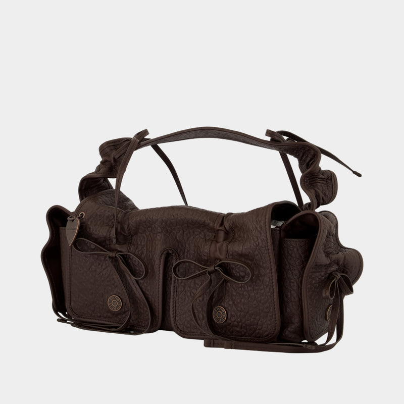 Sac Porté Épaule Multipocket - Acne Studios - Cuir - Marron