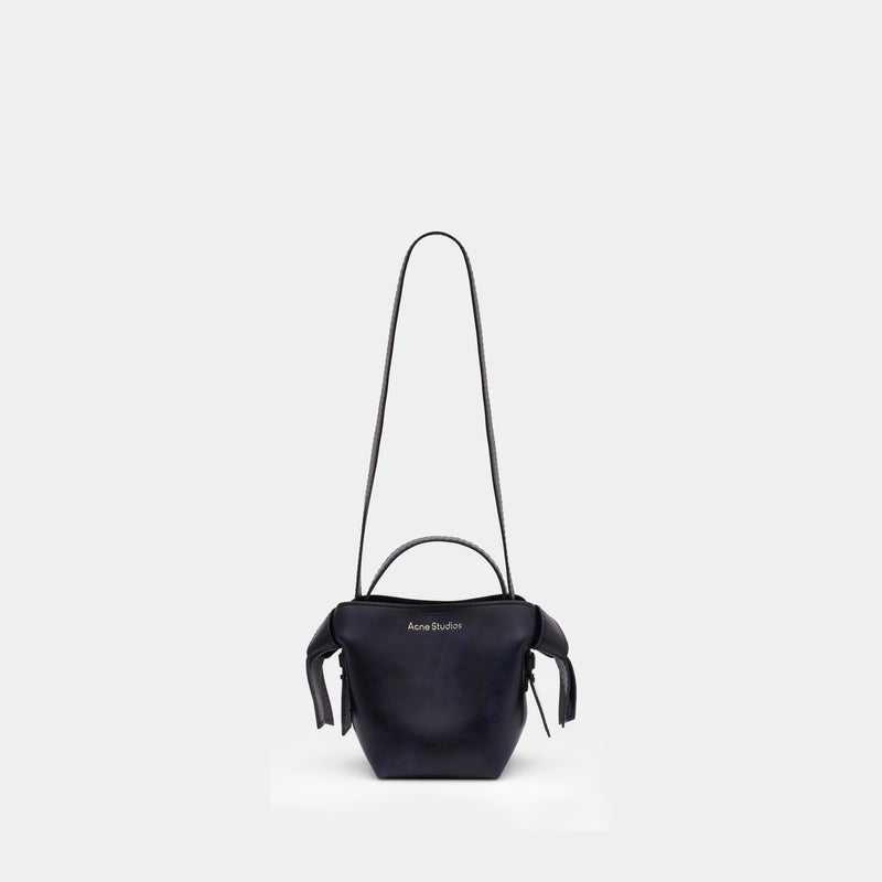 Sac À Bandoulière Musubi Mini Aged R - Acne Studios - Cuir - Bleu Foncé