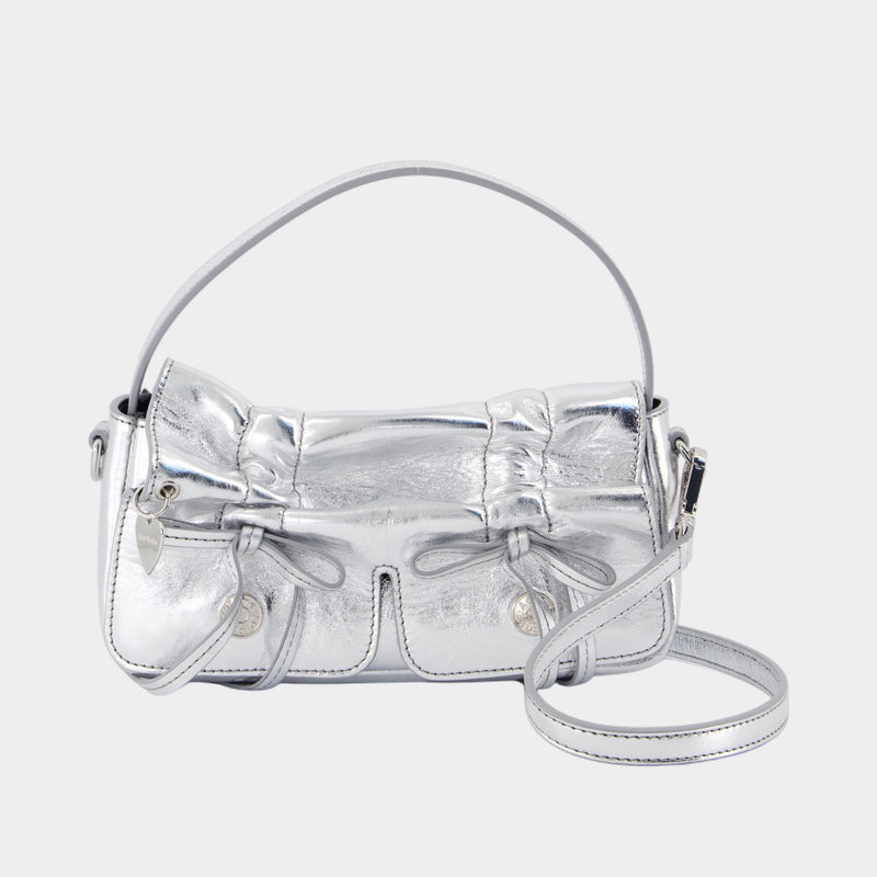 Sac À Bandoulière Multipocket Micro - Acne Studios - Cuir - Argenté
