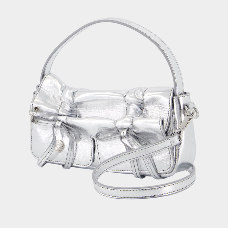 Sac À Bandoulière Multipocket Micro - Acne Studios - Cuir - Argenté