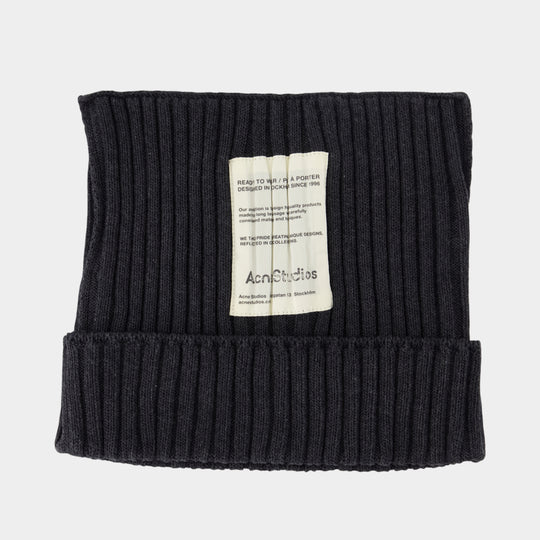 Bonnet - Acne Studios - Coton - Gris Foncé