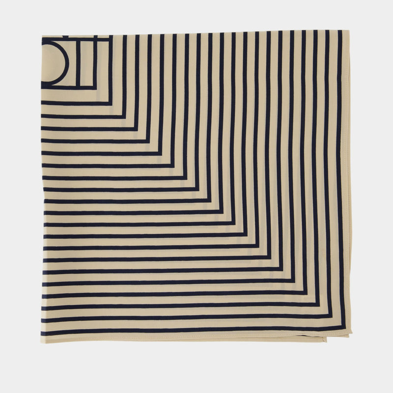Écharpe Signature Monogramme - TOTEME - Soie - Noir