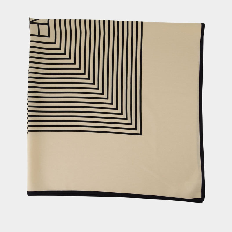 Écharpe Centered Monogramme - TOTEME - Soie - Blanc