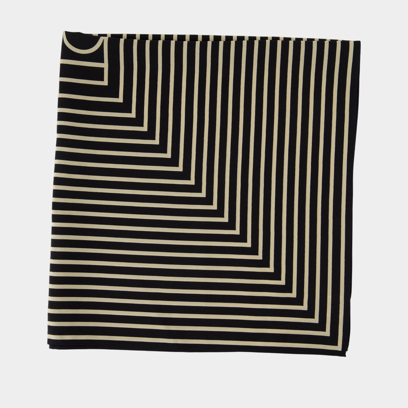 Écharpe Signature Monogramme - TOTEME - Soie - Noir