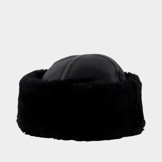 Bonnet Winter - TOTEME - Shearling - Noir