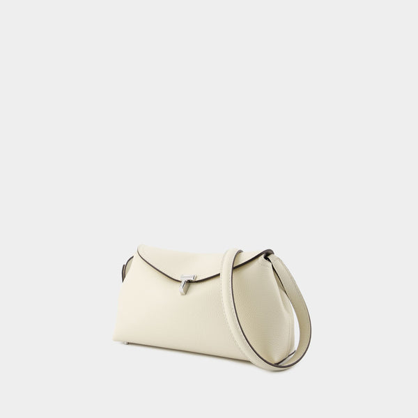 Pochette T Lock - TOTEME - Cuir - Milk