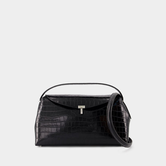 Sac À Main T-Lock Top Handle - TOTEME - Cuir - Noir