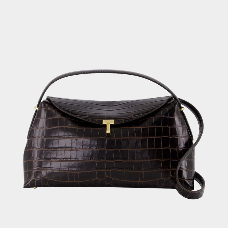 Sac À Main T-Lock Top Handle - TOTEME - Cuir - Marron