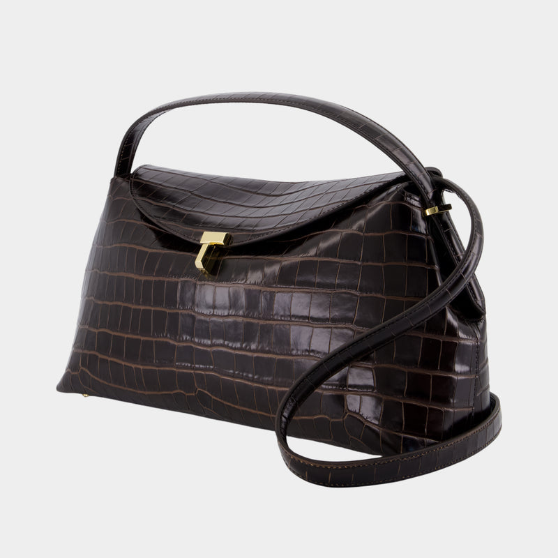 Sac À Main T-Lock Top Handle - TOTEME - Cuir - Marron