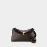 Pochette Shearling T-Lock - TOTEME - Cuir - Marron