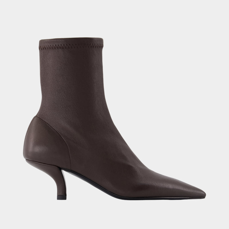 Bottines Sock - TOTEME - Cuir - Marron