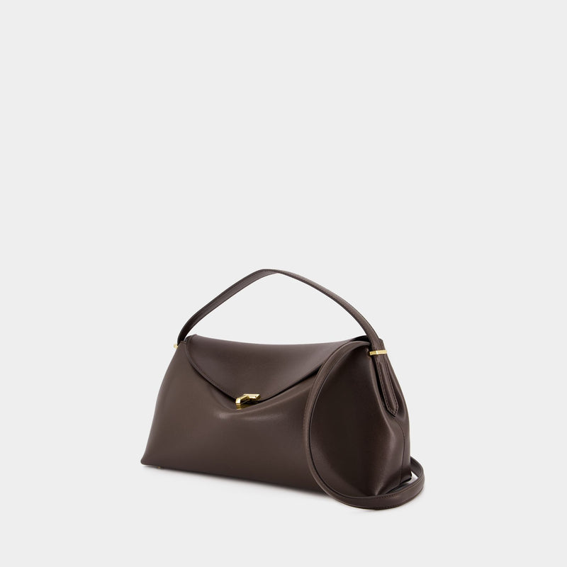 Sac À Main T-Lock Top Handle - TOTEME - Cuir - Marron