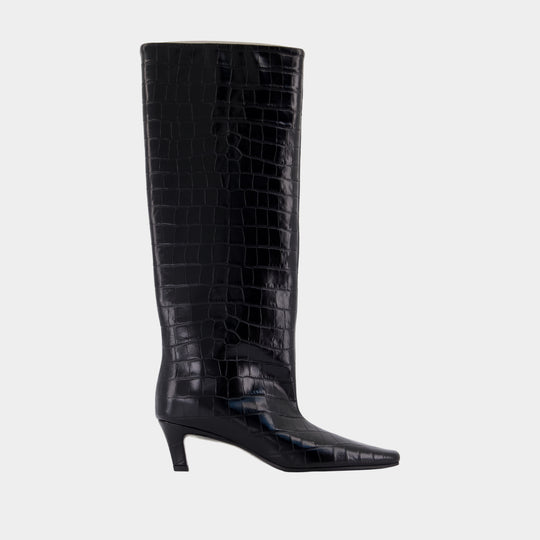 Bottes Wide Shaft - TOTEME - Cuir - Noir