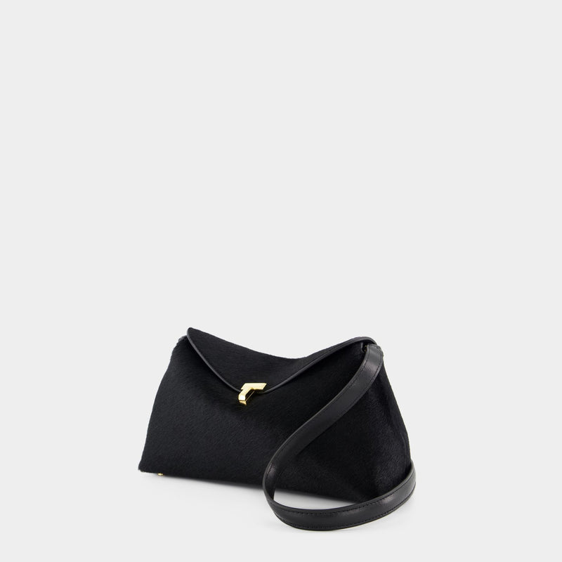 Pochette T-Lock Pony Hair - TOTEME - Cuir - Noir