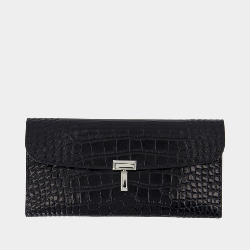 Porte-Monnaie T-Lock - TOTEME - Cuir - Noir