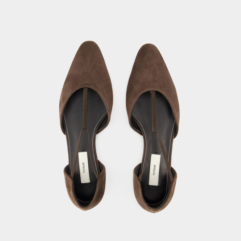 Ballerines T-Strap - TOTEME - Cuir - Marron