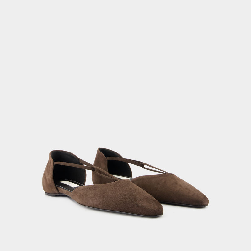 Ballerines T-Strap - TOTEME - Cuir - Marron