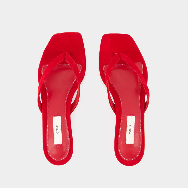 Sandales à Talons Flip Flops - TOTEME - Cuir - Rouge