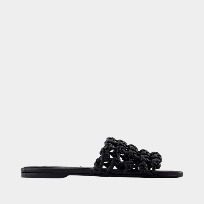 Sandales Braided Bandeau - TOTEME - Cuir - Noir