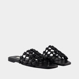 Sandales Braided Bandeau - TOTEME - Cuir - Noir