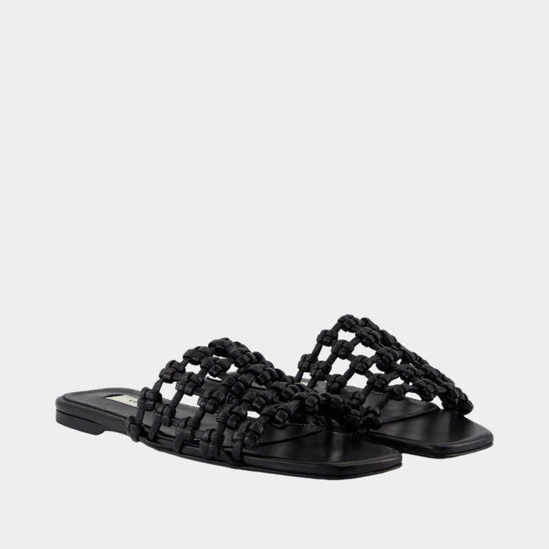 Sandales Braided Bandeau - TOTEME - Cuir - Noir