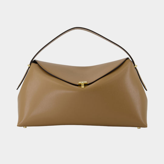Sac À Main T-Lock Top Handle - TOTEME - Cuir - Beige