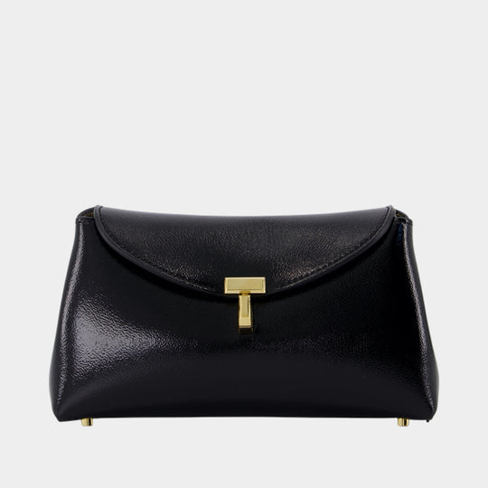 Pochette Mini T-Lock Naplack - TOTEME - Cuir - Noir