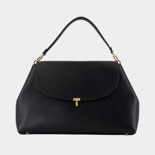 Sac À Main T-Lock Satchel - TOTEME - Cuir - Noir