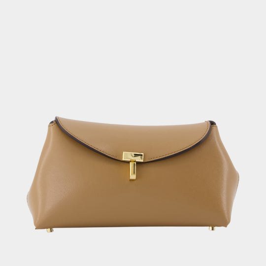 Pochette Mini T-Lock - TOTEME - Cuir - Marron