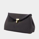 Pochette Mini T-Lock Frayed - TOTEME - Soie - Noir