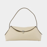 Sac Porté Épaule T-Lock - TOTEME - Cuir - Blanc