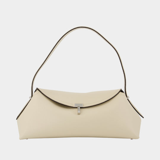 Sac Porté Épaule T-Lock - TOTEME - Cuir - Blanc