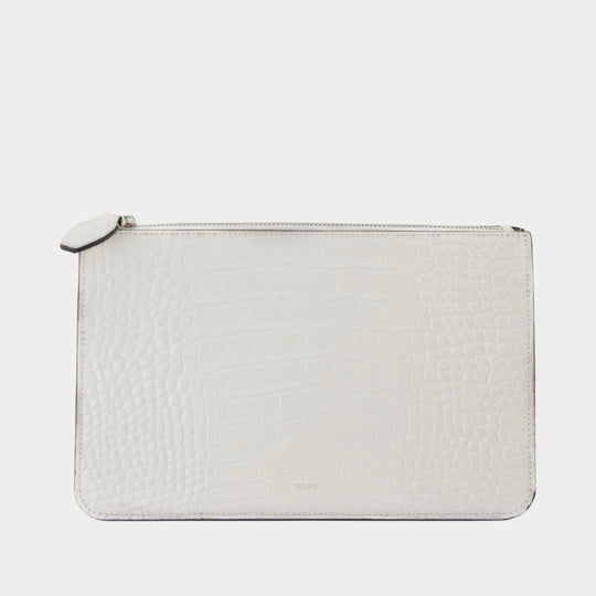 Pochette Threefold - TOTEME - Cuir - Blanc