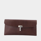 Portefeuille T-Lock Lizard - TOTEME - Cuir - Marron