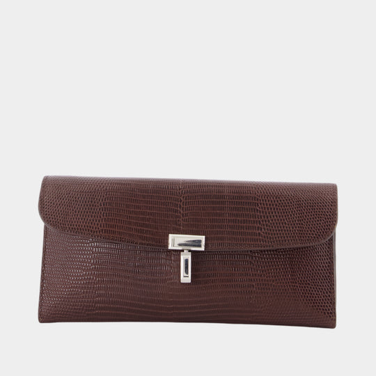 Portefeuille T-Lock Lizard - TOTEME - Cuir - Marron