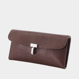Portefeuille T-Lock Lizard - TOTEME - Cuir - Marron