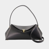 Sac Porté Épaule T-Lock - TOTEME - Cuir - Noir