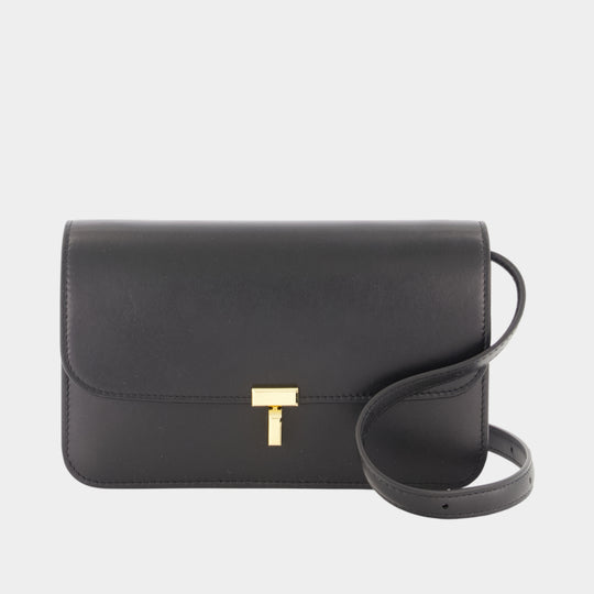 Sac À Bandoulière T-Lock - TOTEME - Cuir - Noir